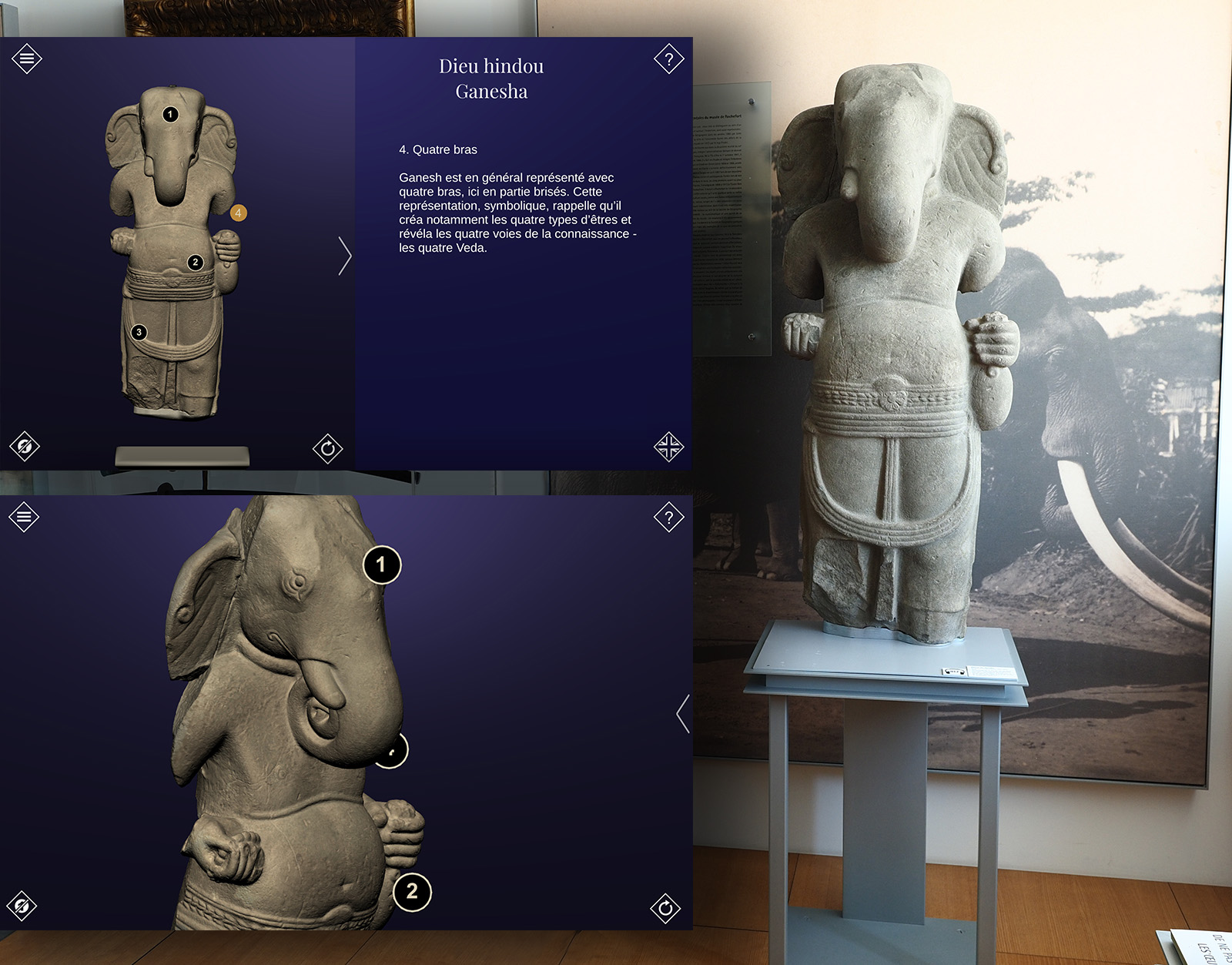 L'application 3D Kiosk développée en partenariat avec l'équipe de médiation du musée d'art et d'histoire de Rochefort